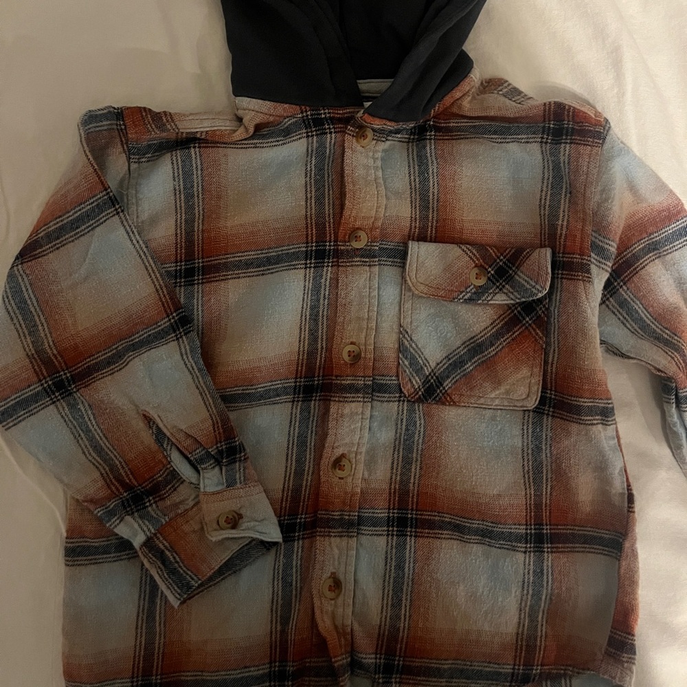 Zara Hooded flannel hoodie shirt